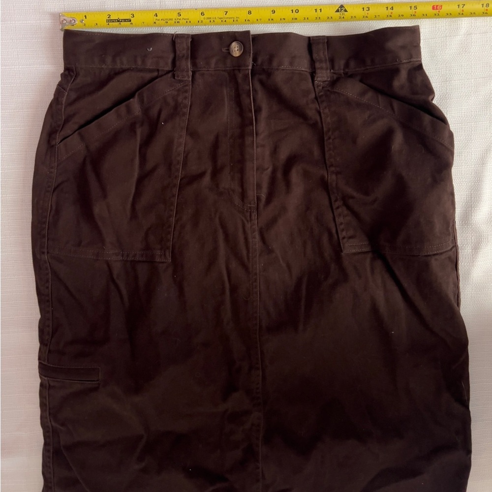 Talbots Y2K Dark Brown Skirt With Pockets Size 12 - Picture 7 of 8